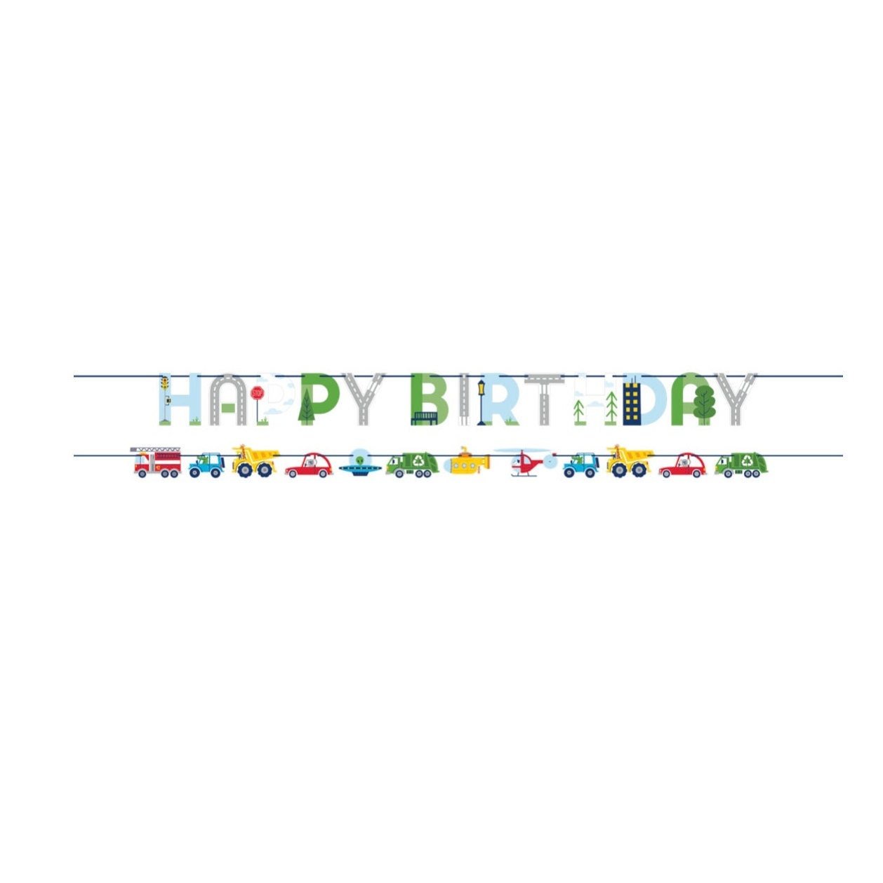 Transportation Birthday Banner Set - Stesha Party