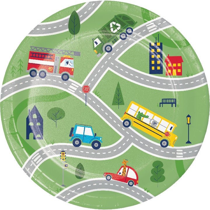 Transportation Cake Plates - Stesha Party