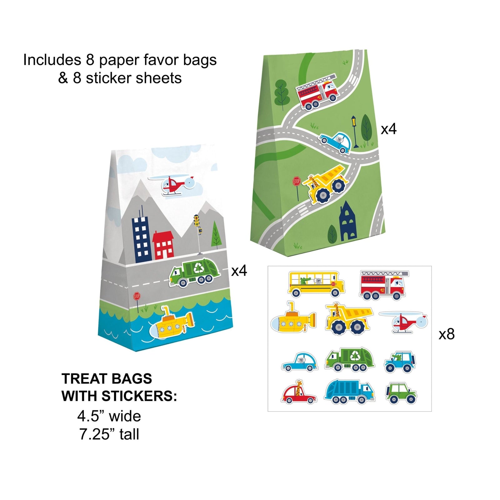 Transportation Favor Bags - Stesha Party