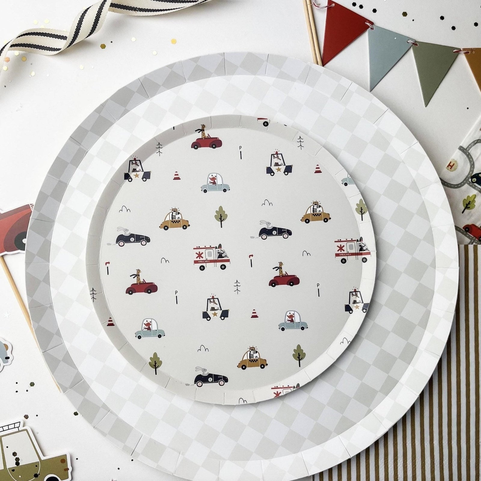 Transportation Party Cake Plates - Stesha Party
