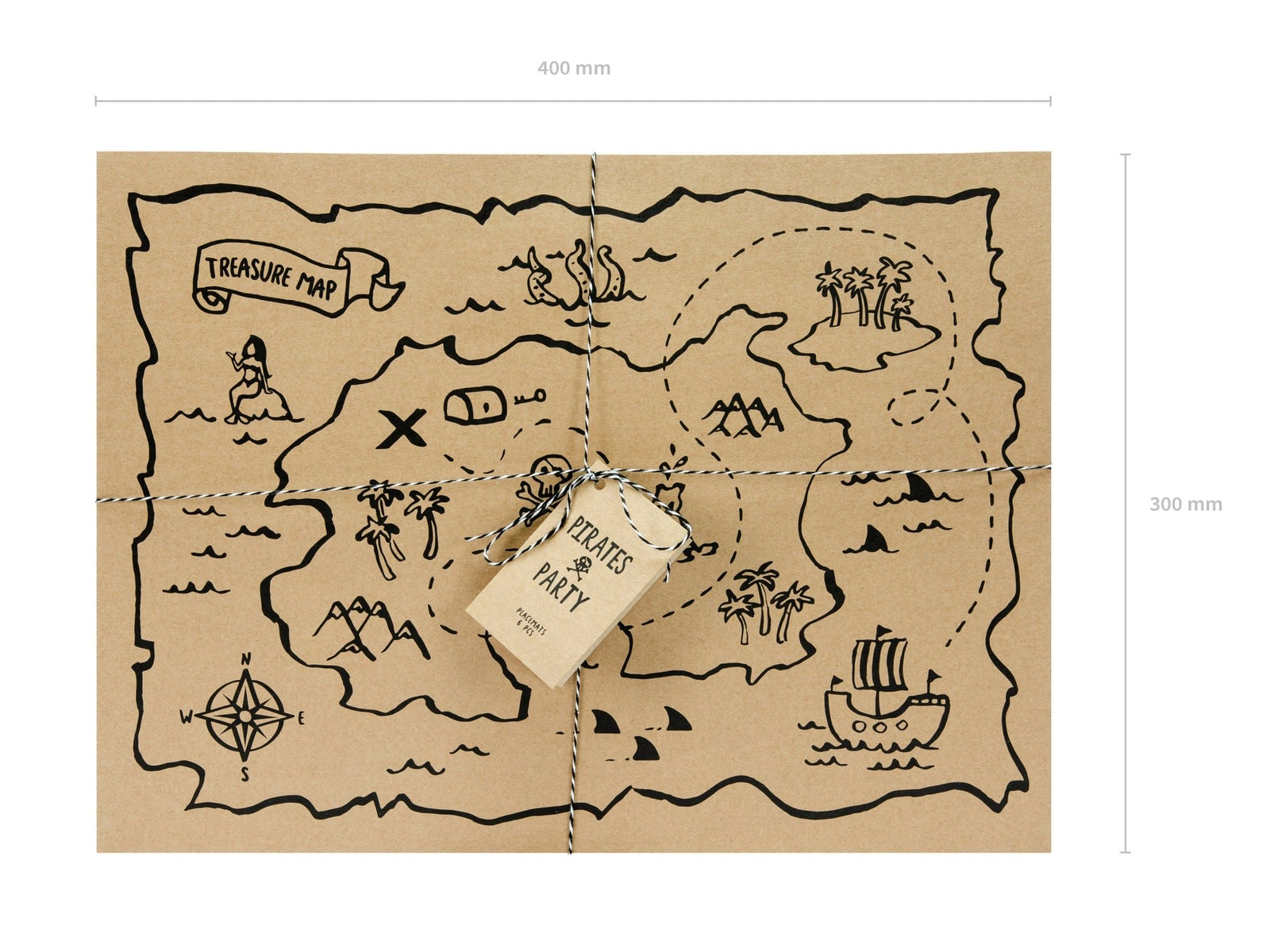 Treasure Map Placemats 6ct - Stesha Party