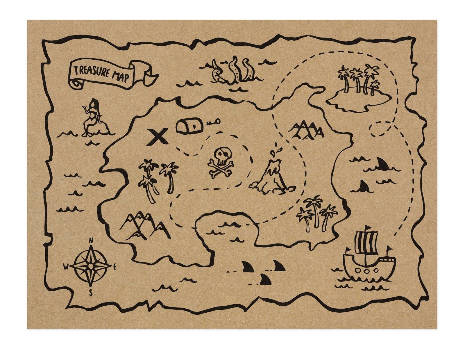 Treasure Map Placemats 6ct - Stesha Party