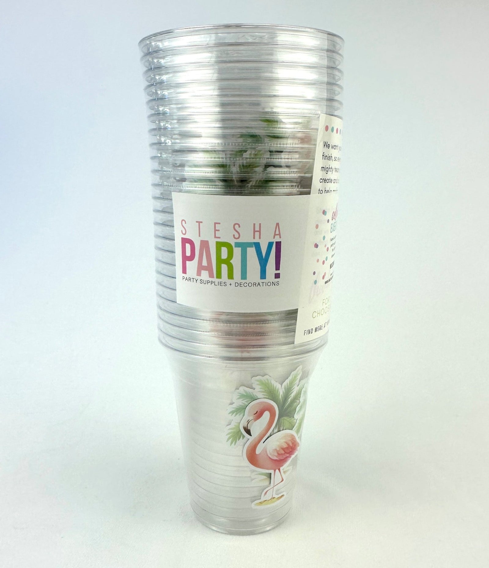 Tropical Flamingo Palm Tree Party Cups - Stesha Party