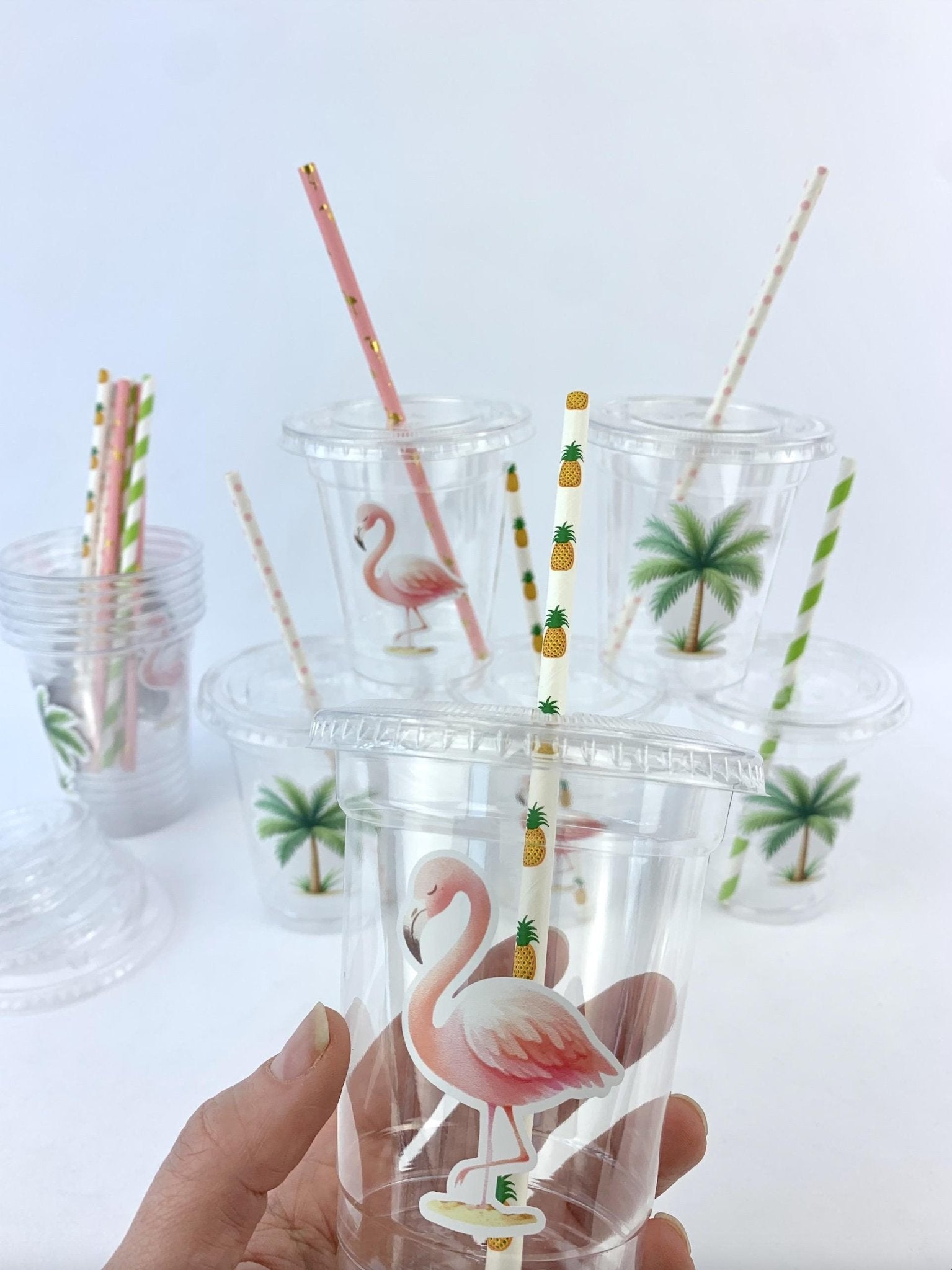 Tropical Flamingo Party Drink Cups 12ct - Stesha Party