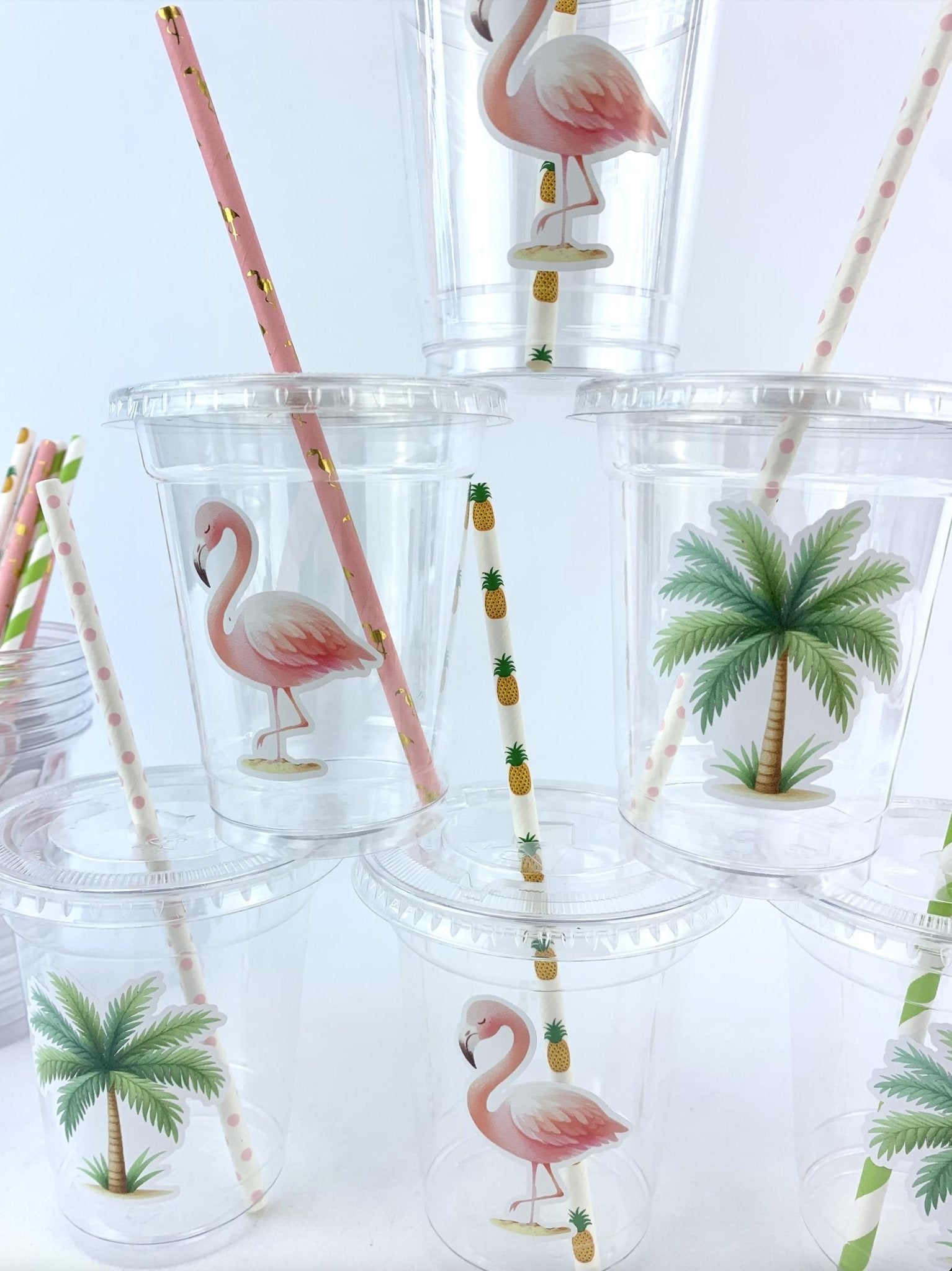 Tropical Flamingo Party Drink Cups 12ct - Stesha Party