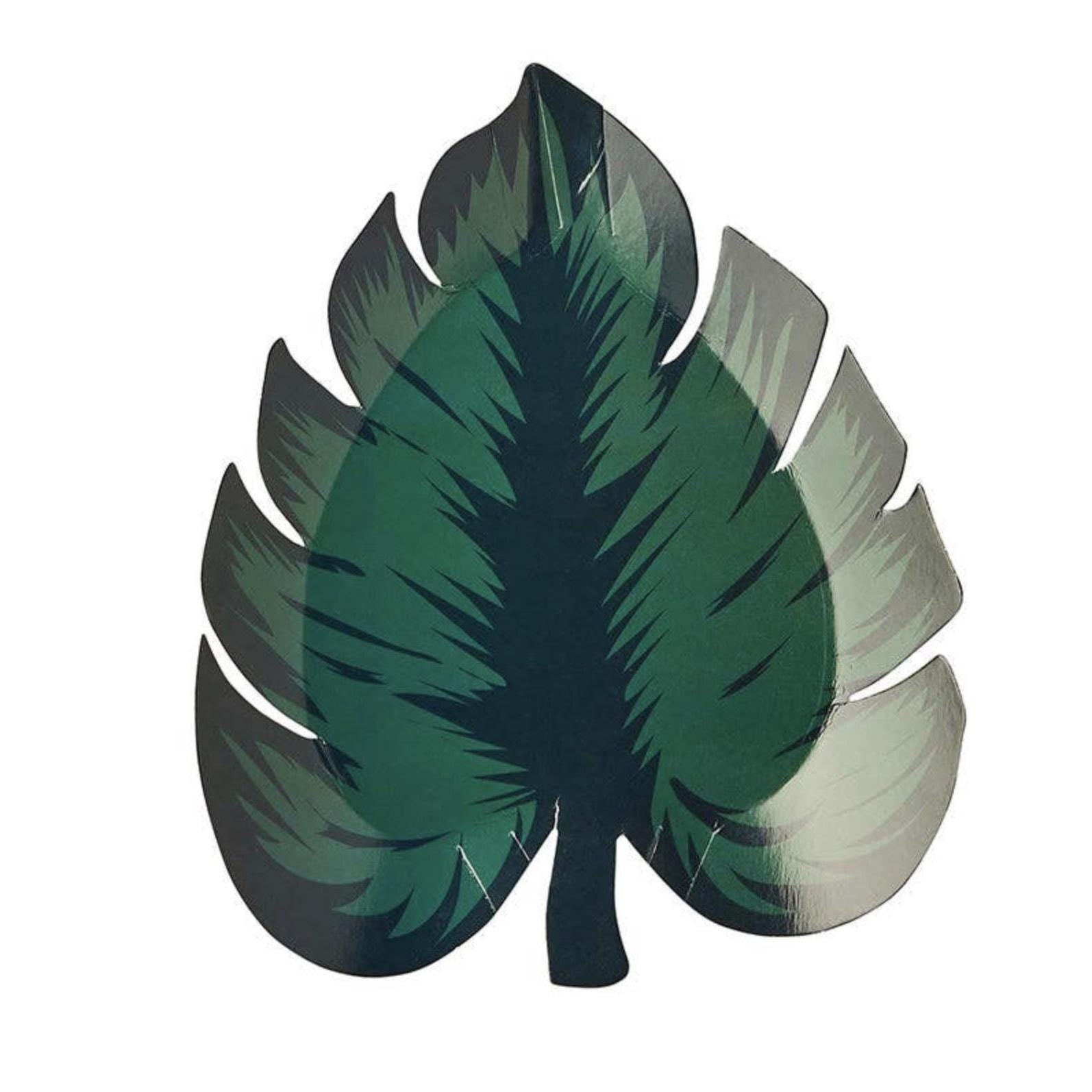 Tropical Leaf Paper Plates 8 Pack - Stesha Party
