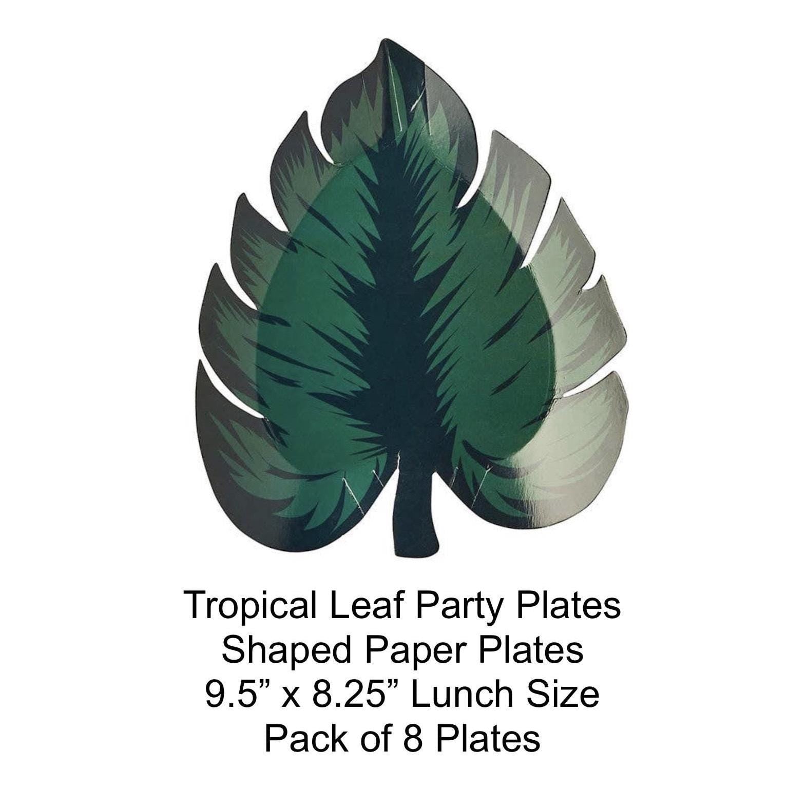 Tropical Leaf Paper Plates 8 Pack - Stesha Party