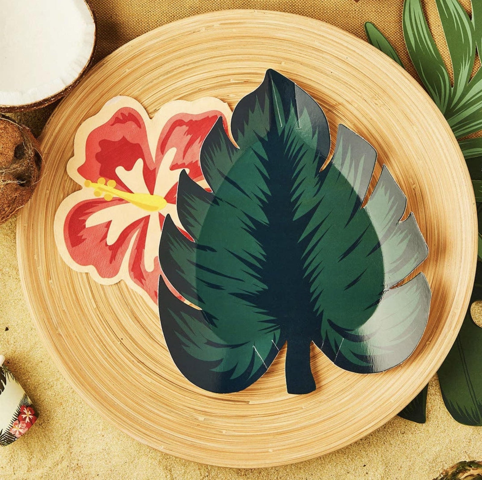Tropical Leaf Paper Plates 8 Pack - Stesha Party
