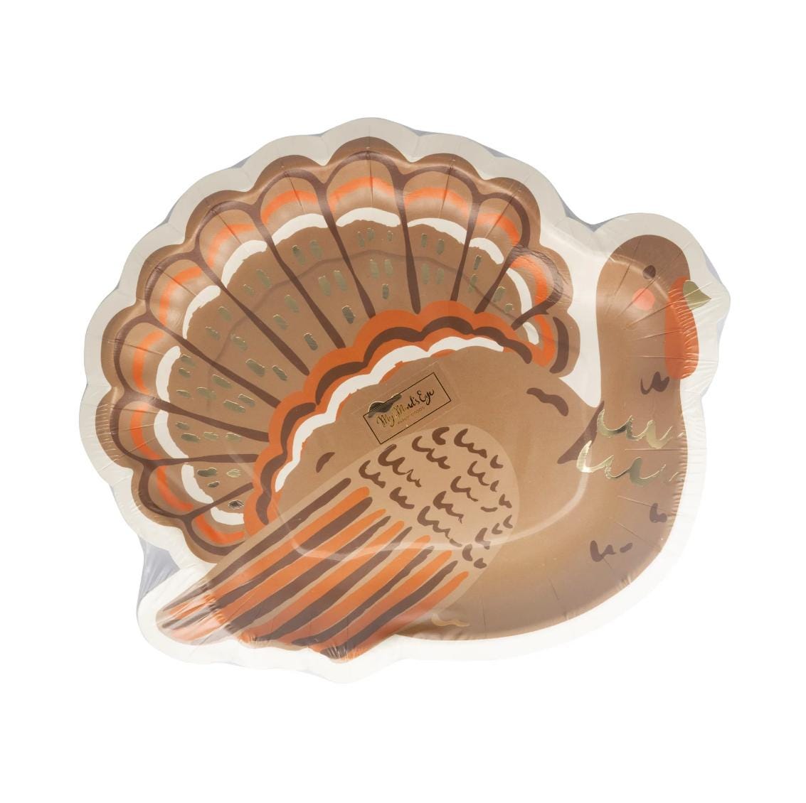 Turkey Shaped Thanksgiving Plates - Stesha Party