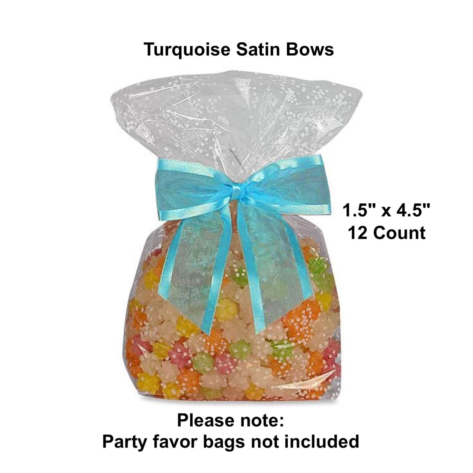 Turquoise Pre - Tied Satin Bows 12ct - Stesha Party