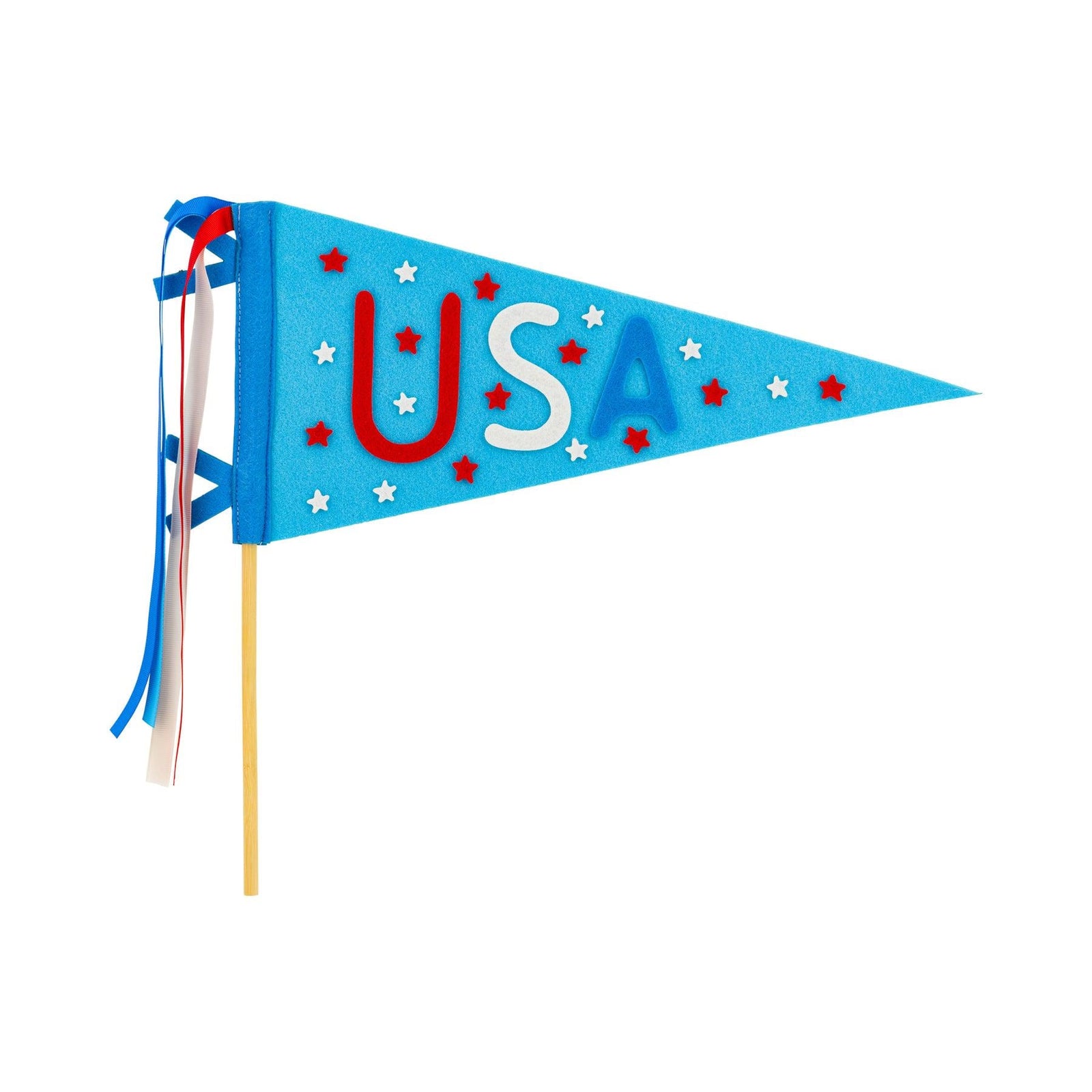 USA Patriotic Felt Pennant Flag 15.5" - Stesha Party