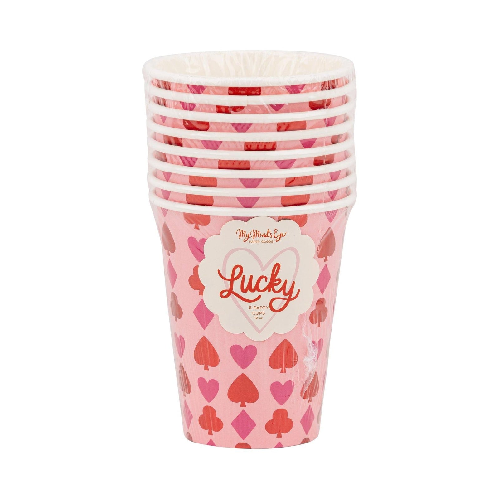 Valentines Card Suits Party Cups 12oz - Stesha Party