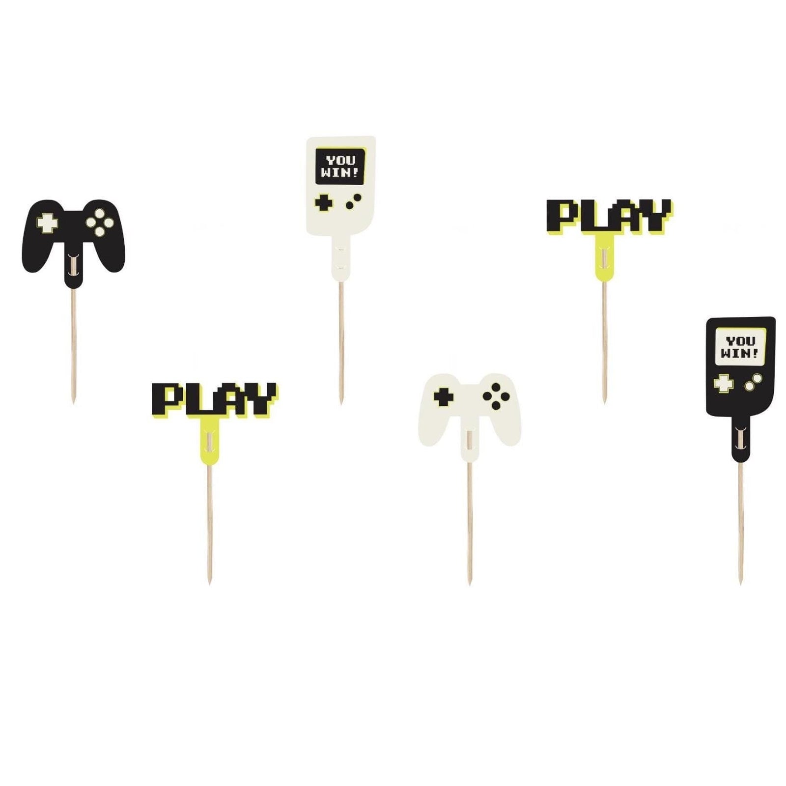 Video Game Cake Toppers 6ct - Stesha Party