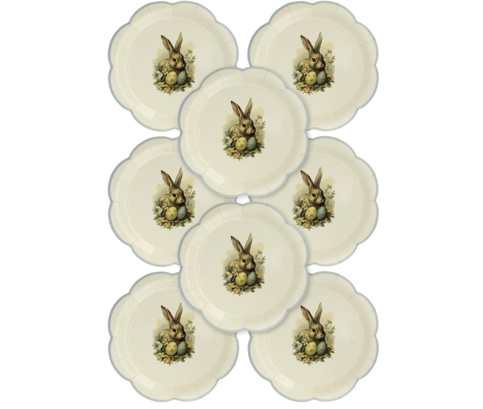 Vintage Easter Bunny Paper Plates - Stesha Party
