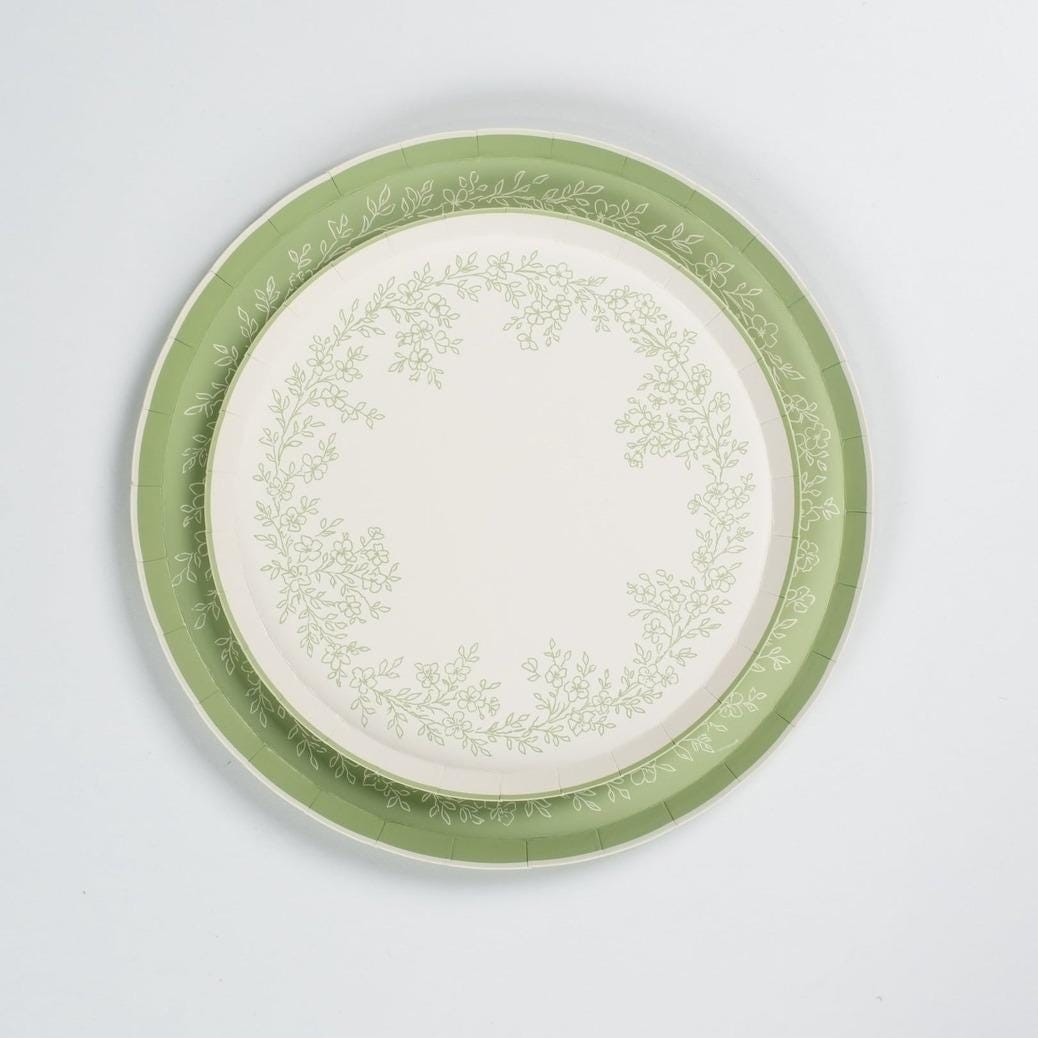 White Floral Dessert Plates 8ct - Stesha Party