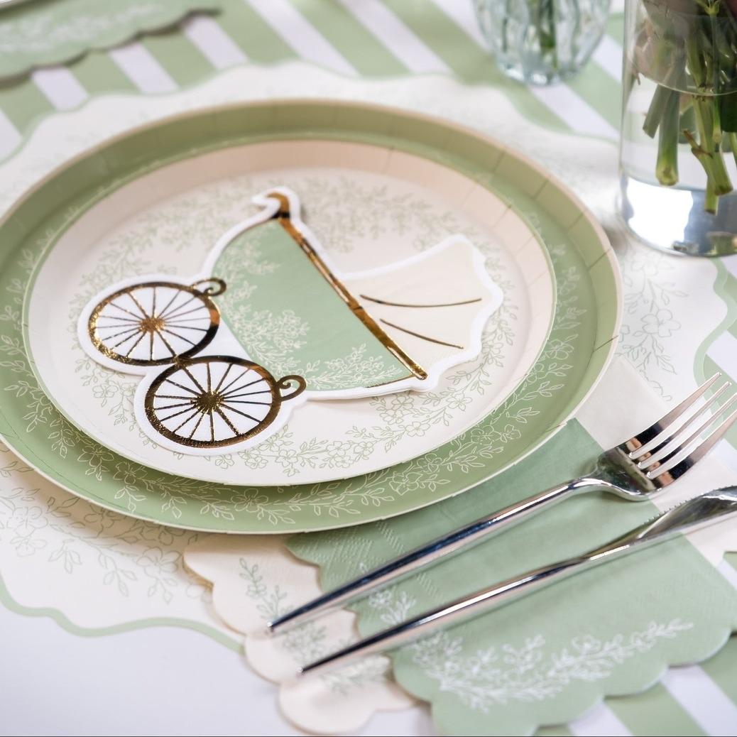 White Floral Dessert Plates 8ct - Stesha Party