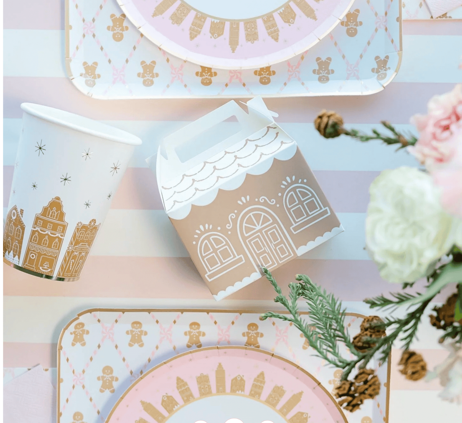 White Gingerbread Party Cups - Stesha Party