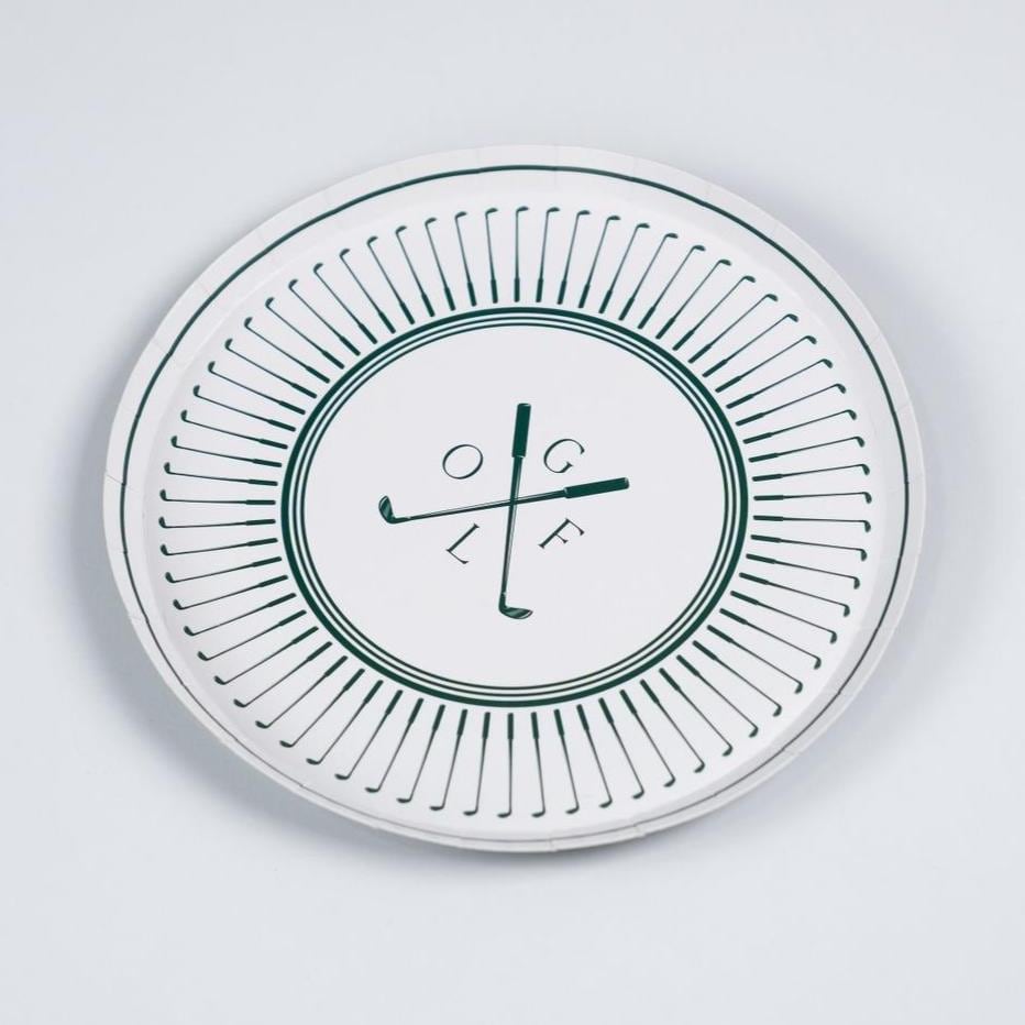 White Golf Club Plates 8ct - Stesha Party