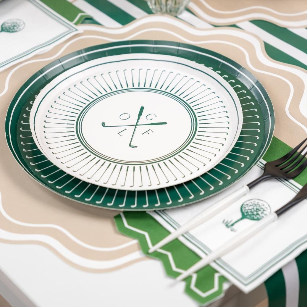 White Golf Club Plates 8ct - Stesha Party