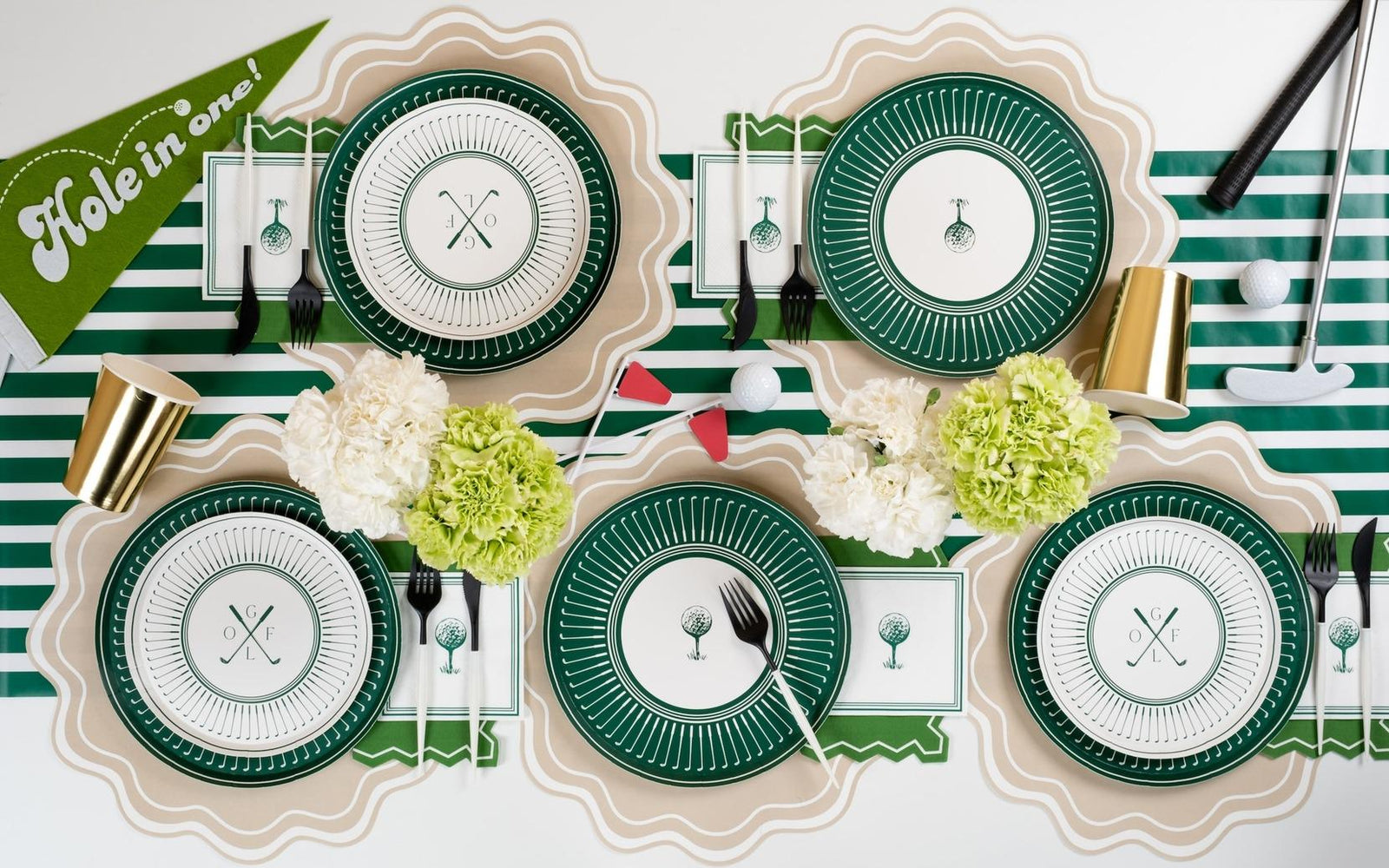 White Golf Club Plates 8ct - Stesha Party