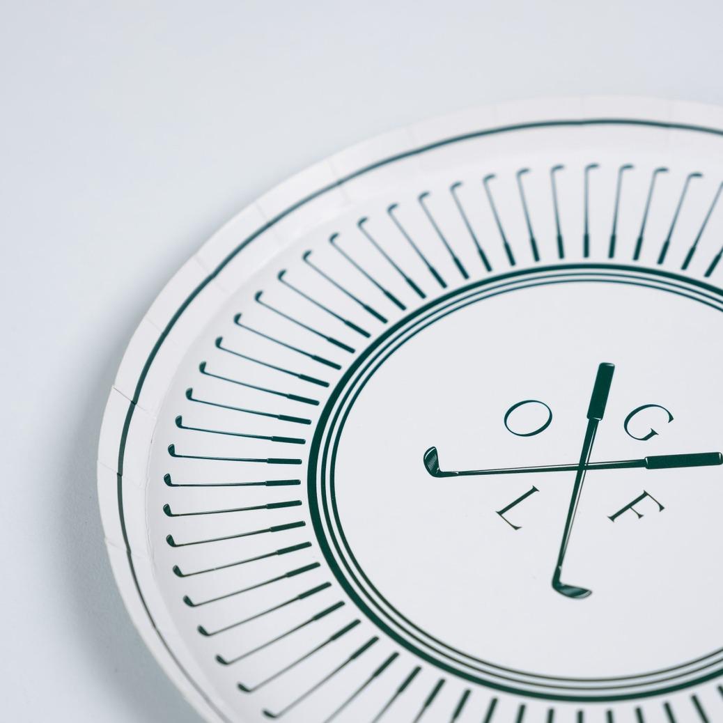 White Golf Club Plates 8ct - Stesha Party