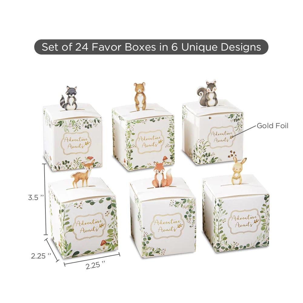 Woodland Baby Favor Boxes 24ct - Stesha Party