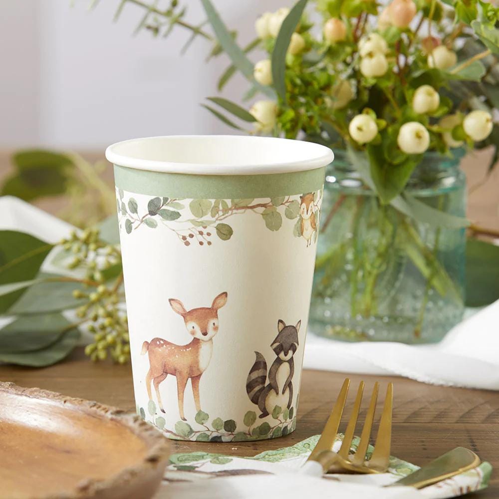 Woodland Baby Shower Cups 16ct - Stesha Party
