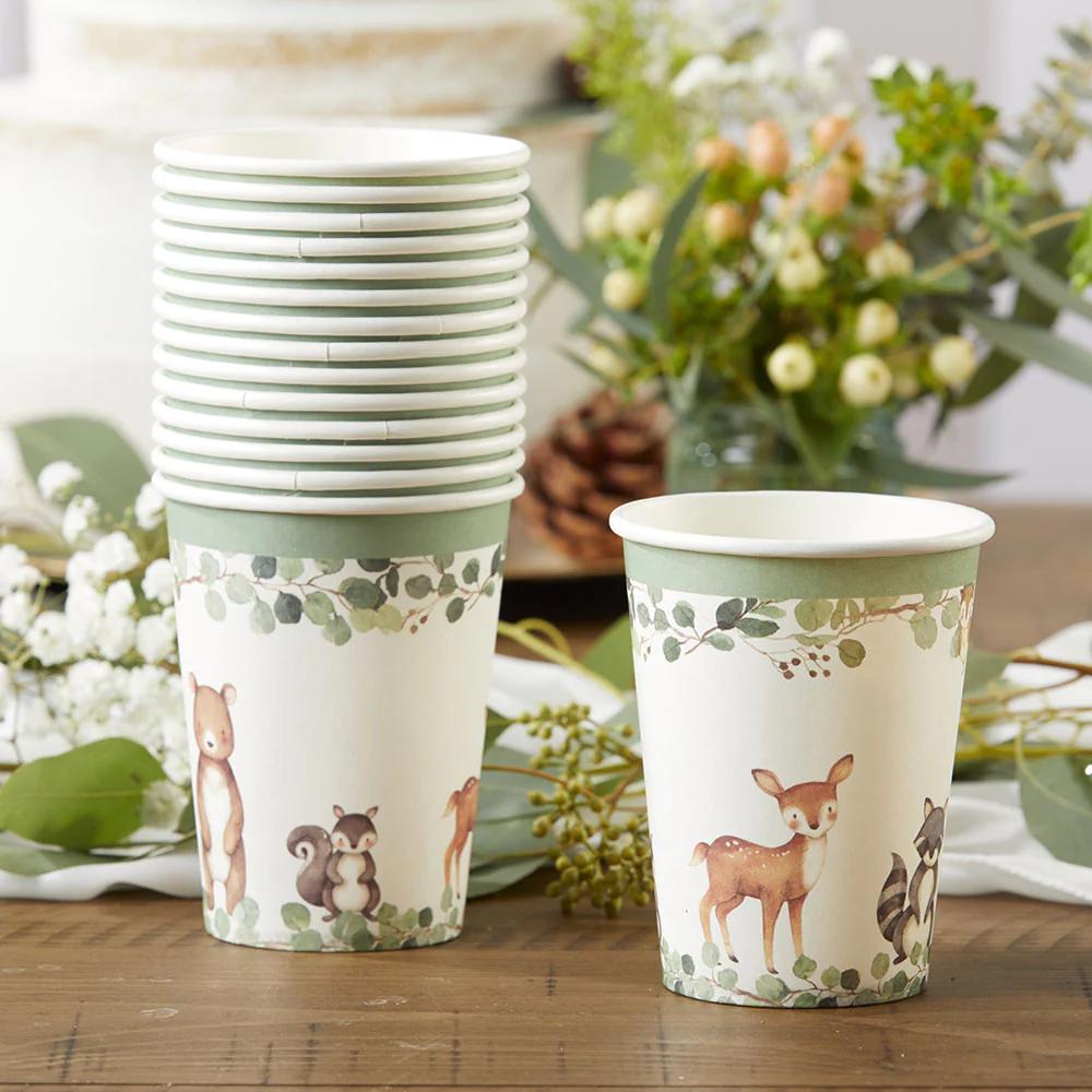 Woodland Baby Shower Cups 16ct - Stesha Party