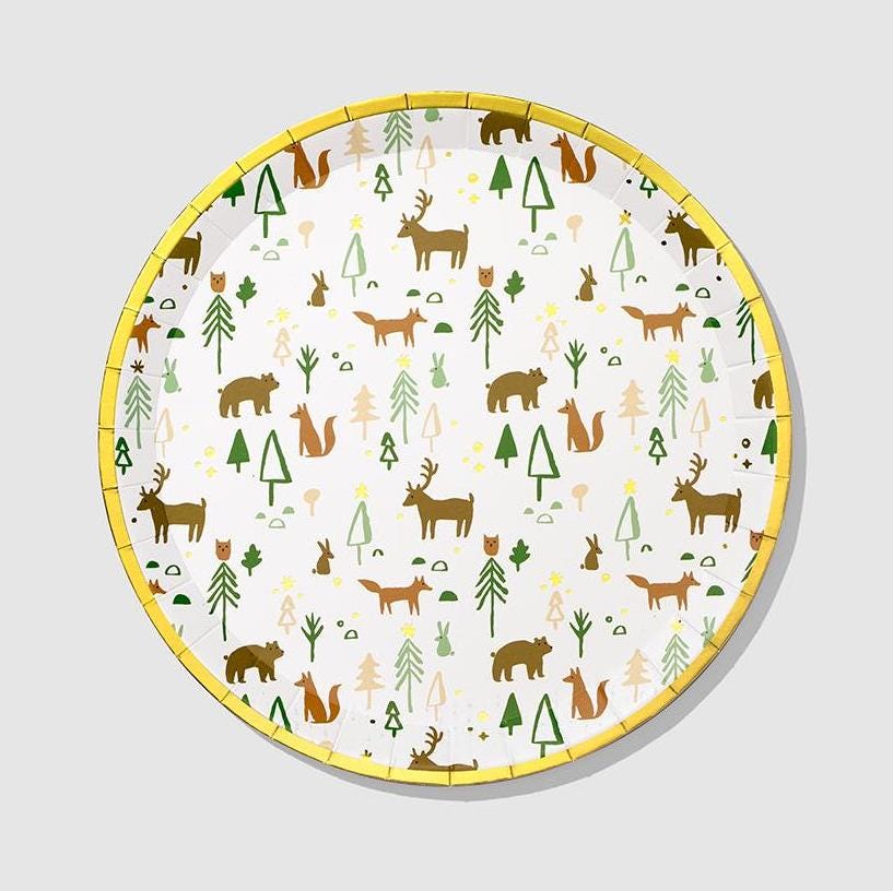 Woodland Critters Party Plates - Stesha Party