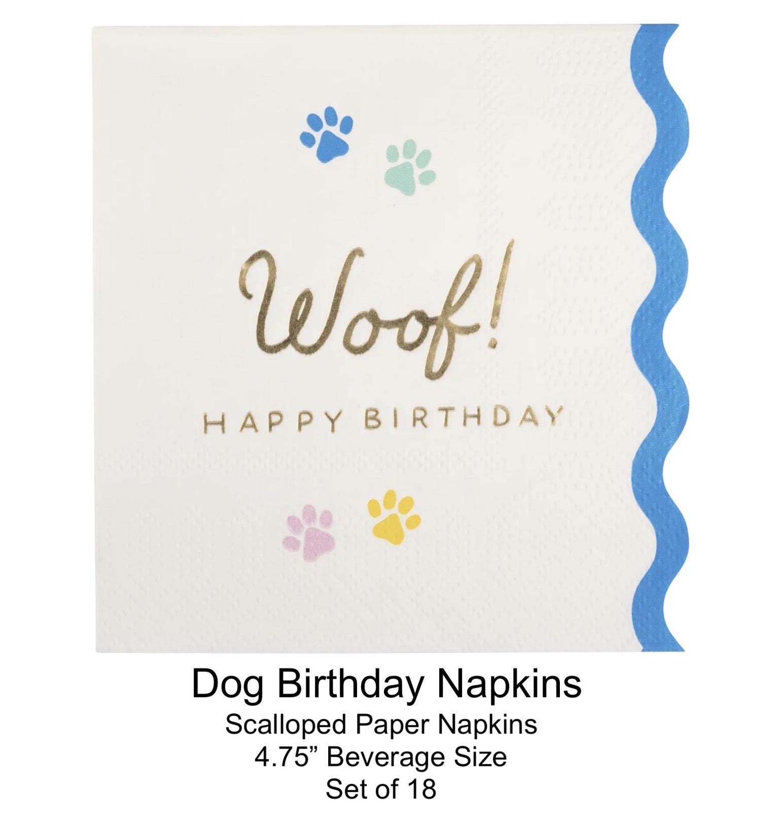 Woof Birthday Napkins 18ct - Stesha Party