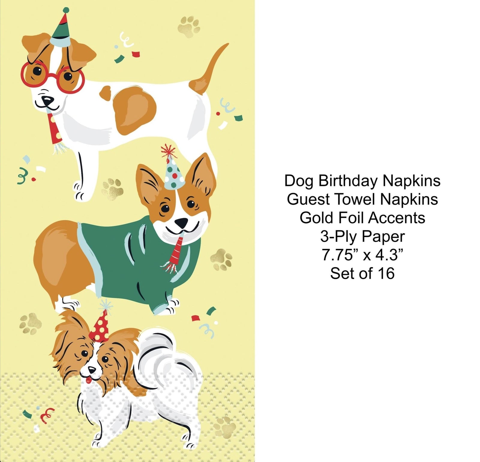 Yellow Dog Birthday Napkins 16ct - Stesha Party