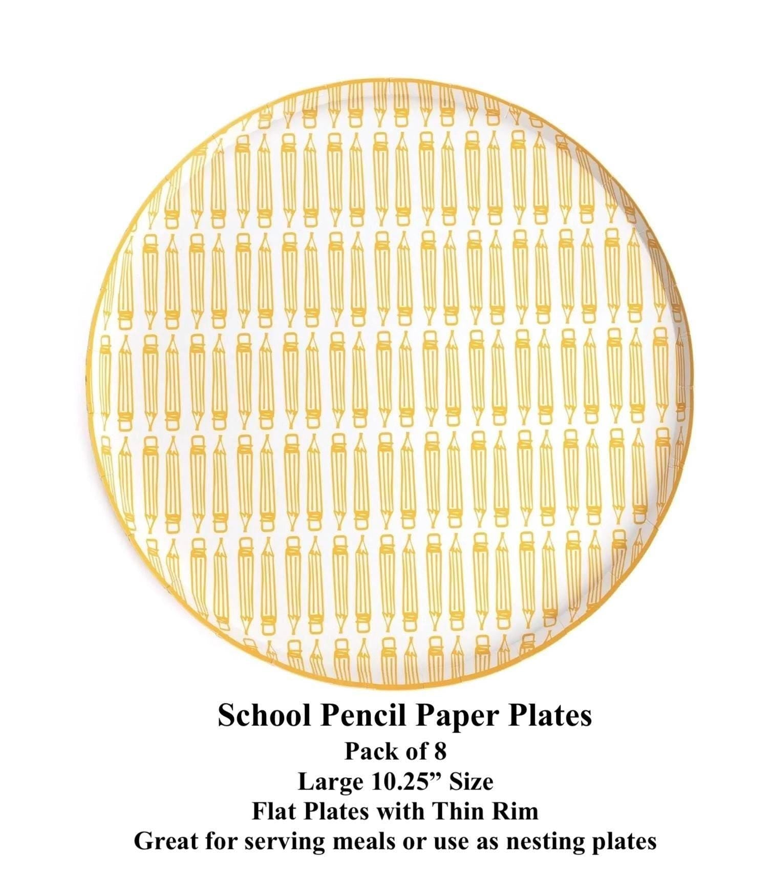 Yellow Pencil Party Plates - Stesha Party