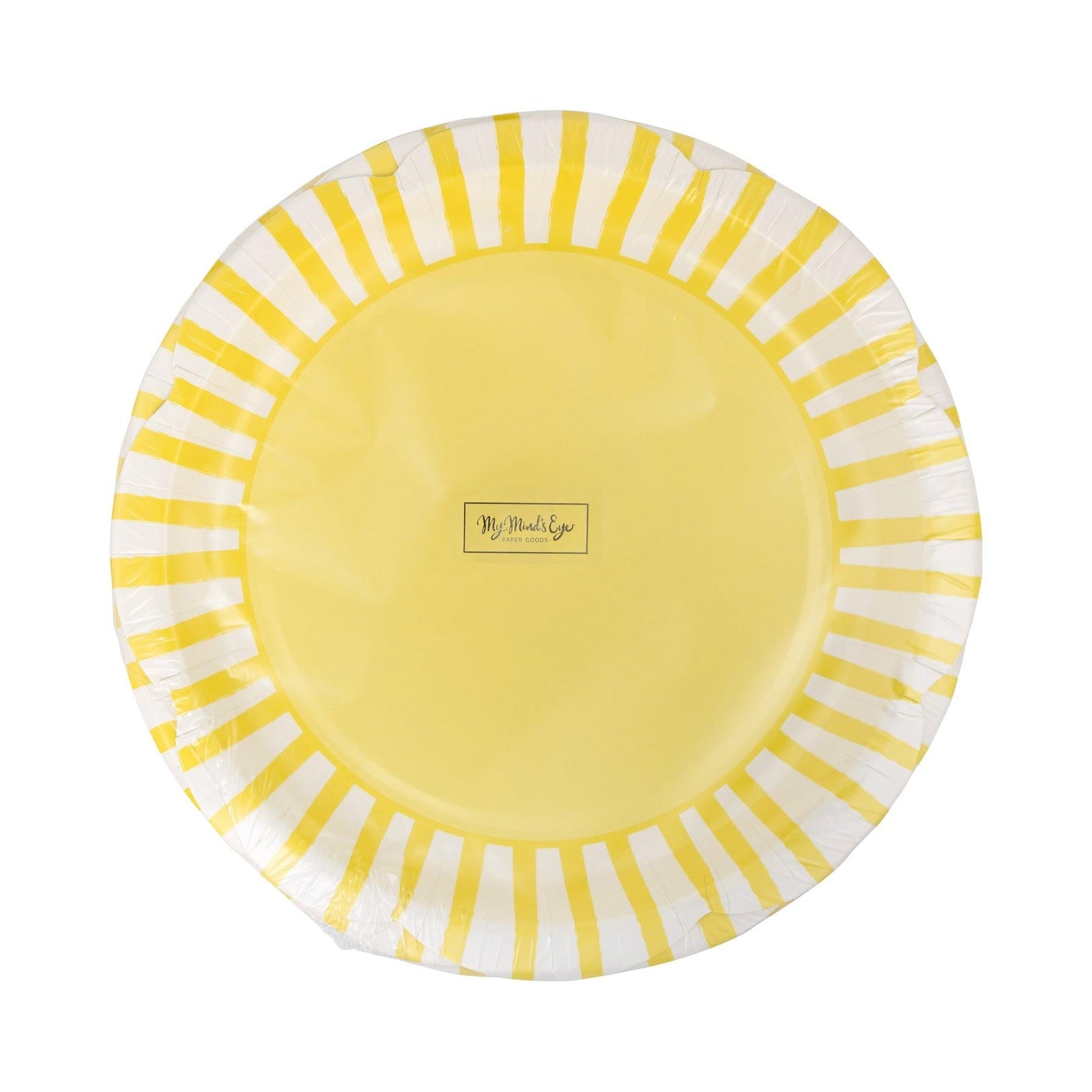 Yellow Striped Plates 8ct - Stesha Party