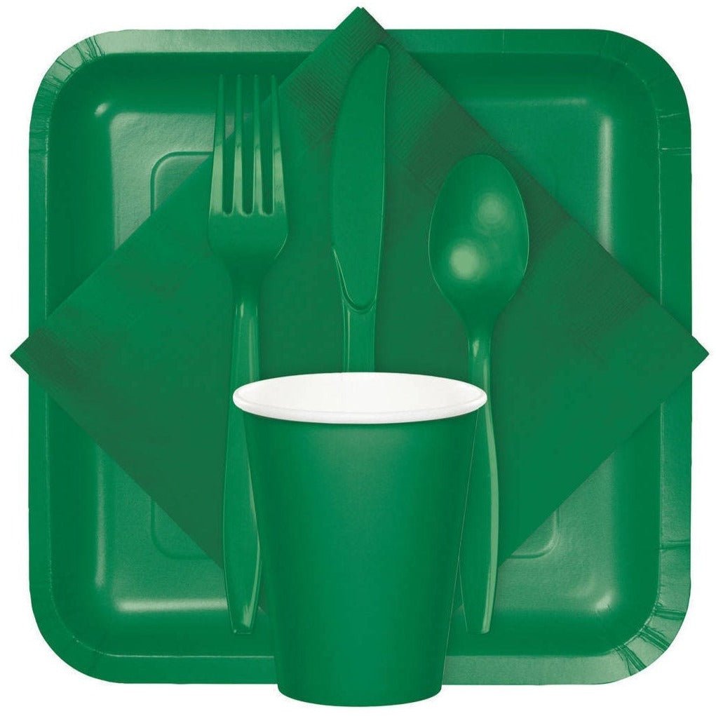 24-Set Green Plastic Cutlery - Stesha Party