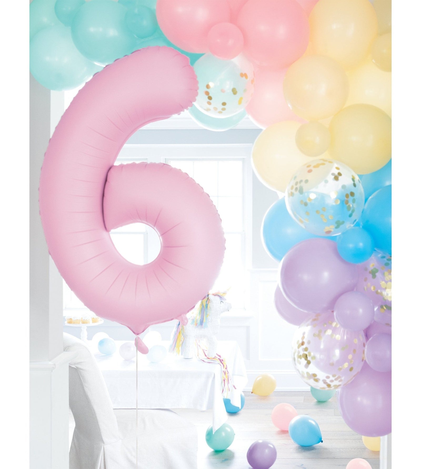 34" Pastel Pink Number Balloons - Stesha Party