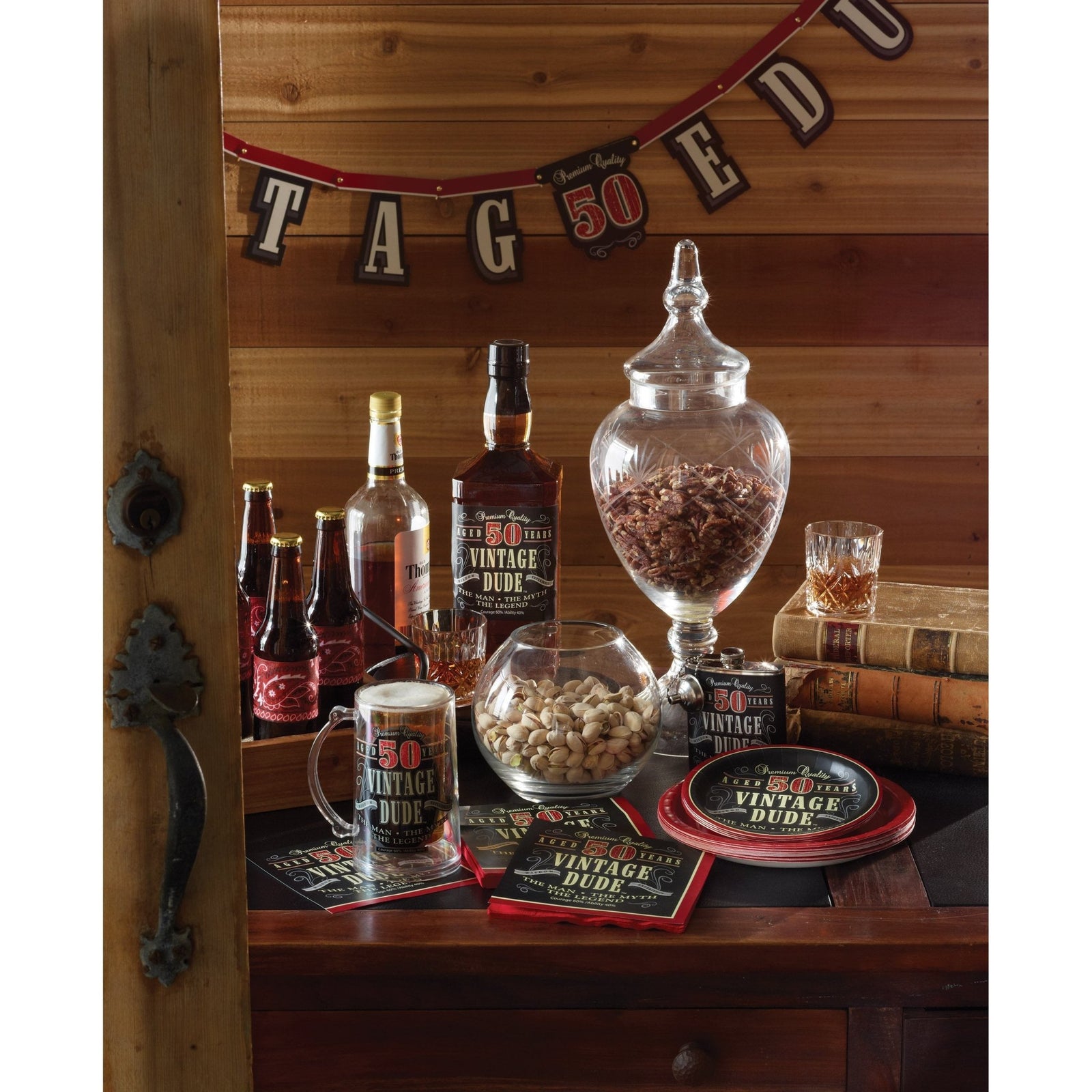 50th "Vintage Dude" Birthday Plates - Stesha Party