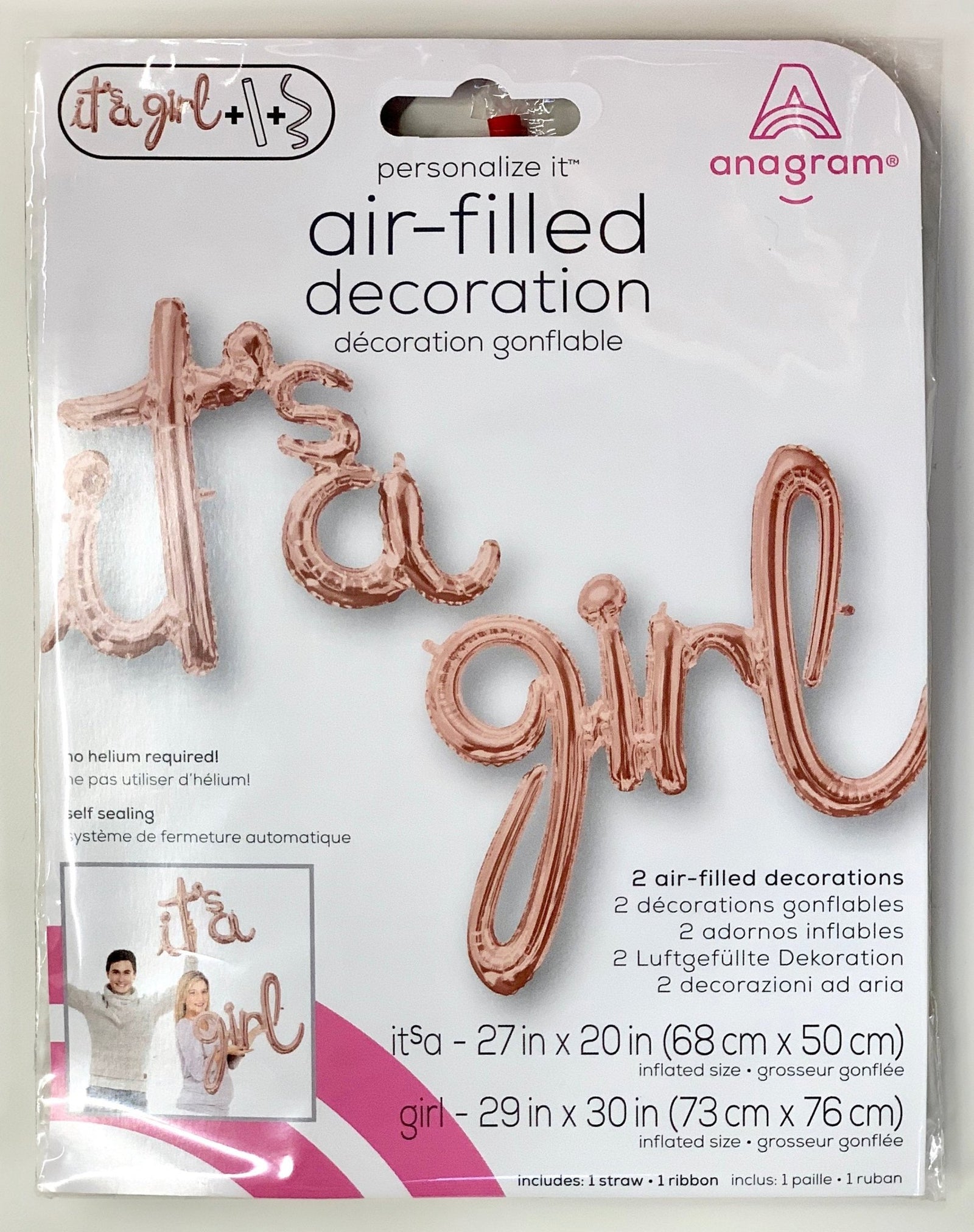 56" Rose Gold It's a Girl Balloon - Stesha Party
