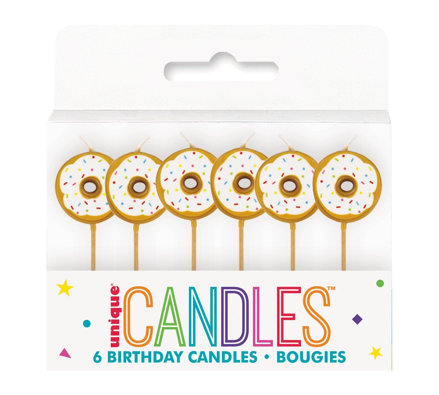 6 Donut Party Candles - Stesha Party