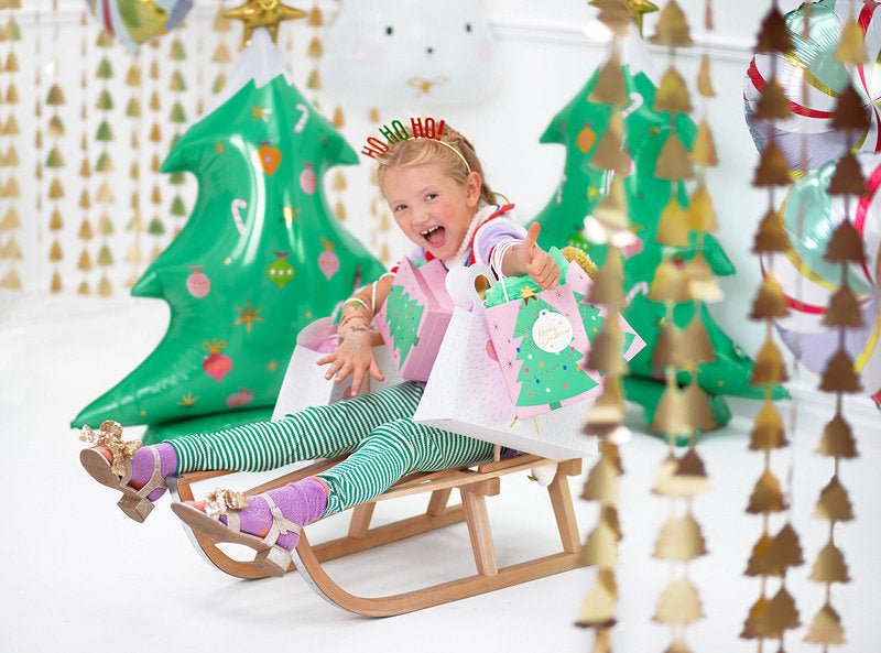 6ct Pink Christmas Tree Gift Bags - Stesha Party