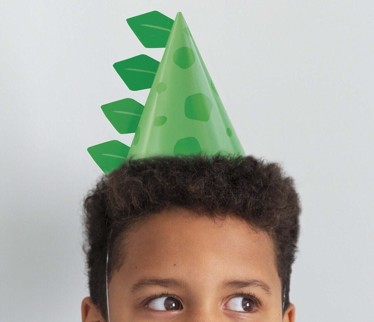 8 Green Dinosaur Party Hats - Stesha Party