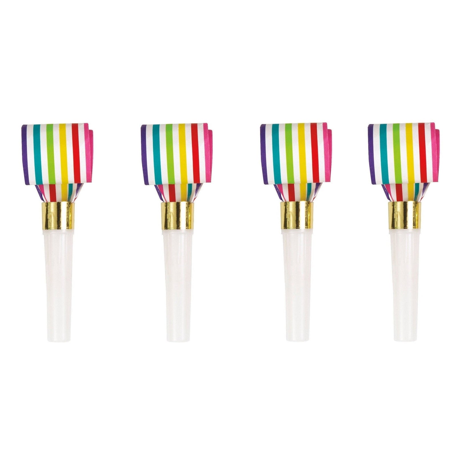 8 Rainbow Party Blowouts with Gold Foil Accents - Stesha Party