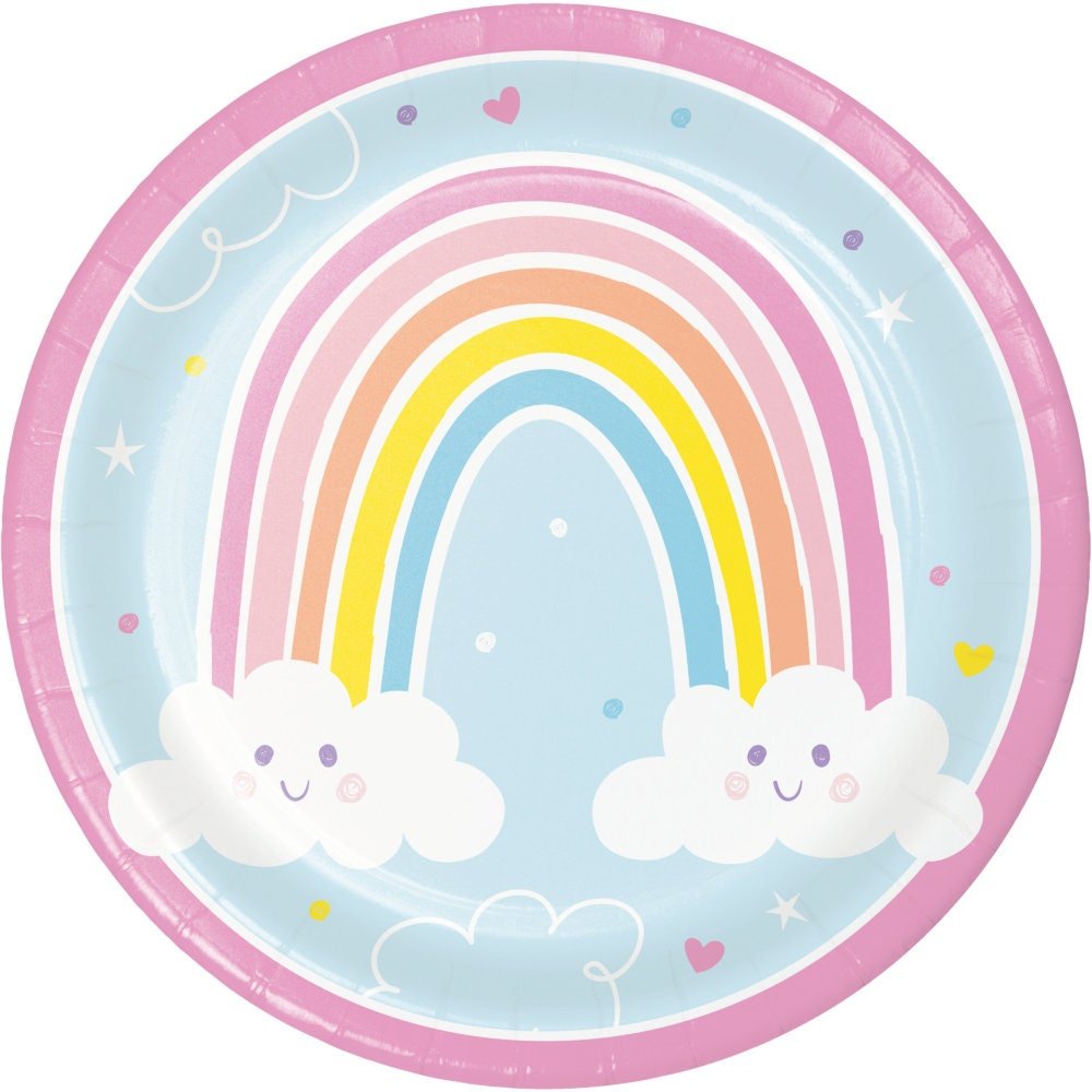 9" Pastel Rainbow Plates - Stesha Party