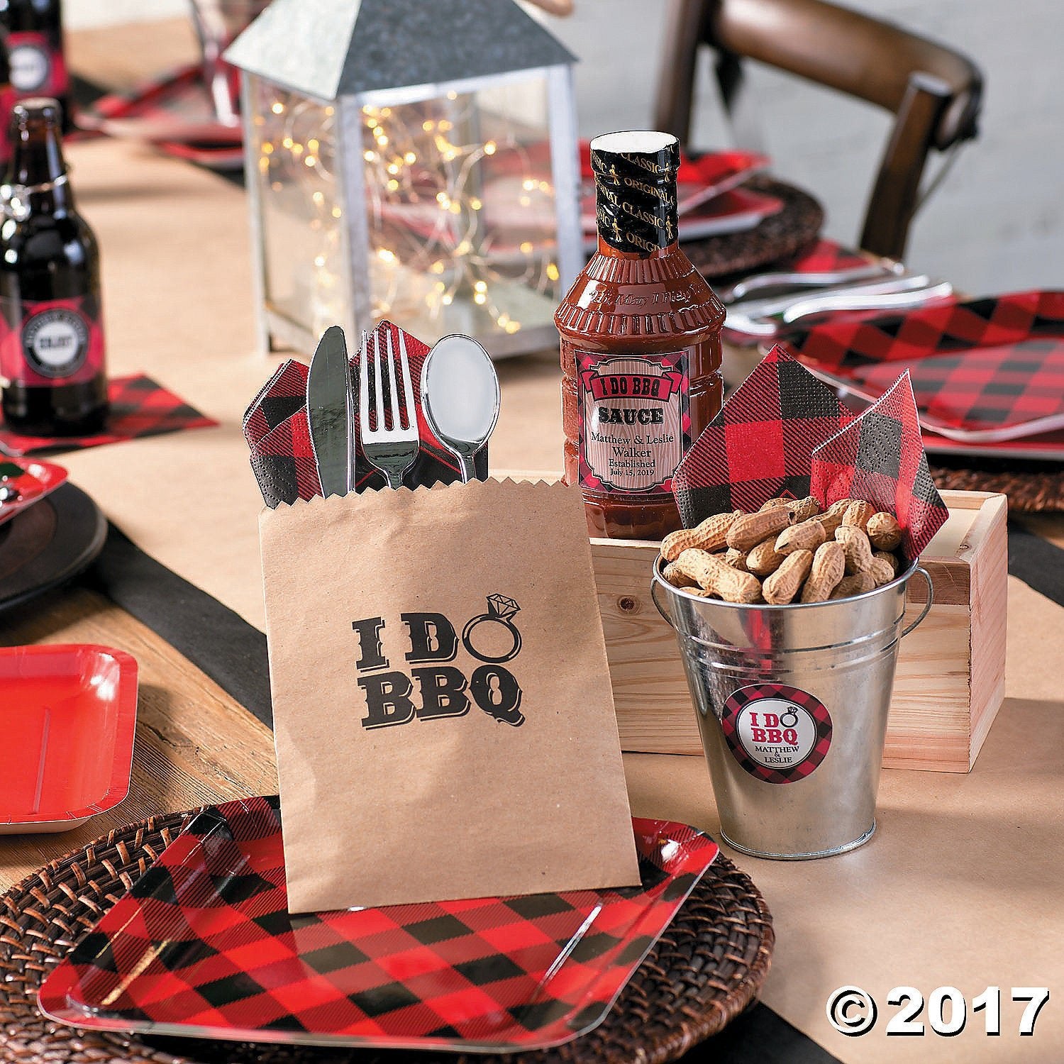 9" Square Buffalo Plaid Plates - Stesha Party