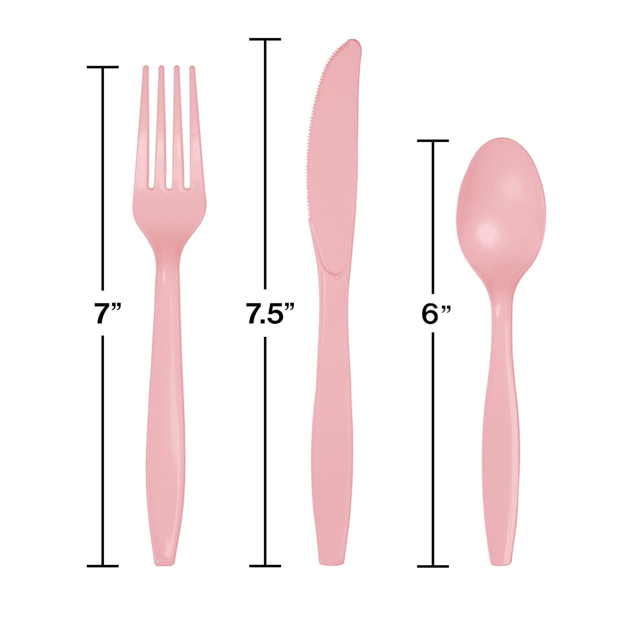 96 Sets Light Pink Cutlery Utensils - Stesha Party