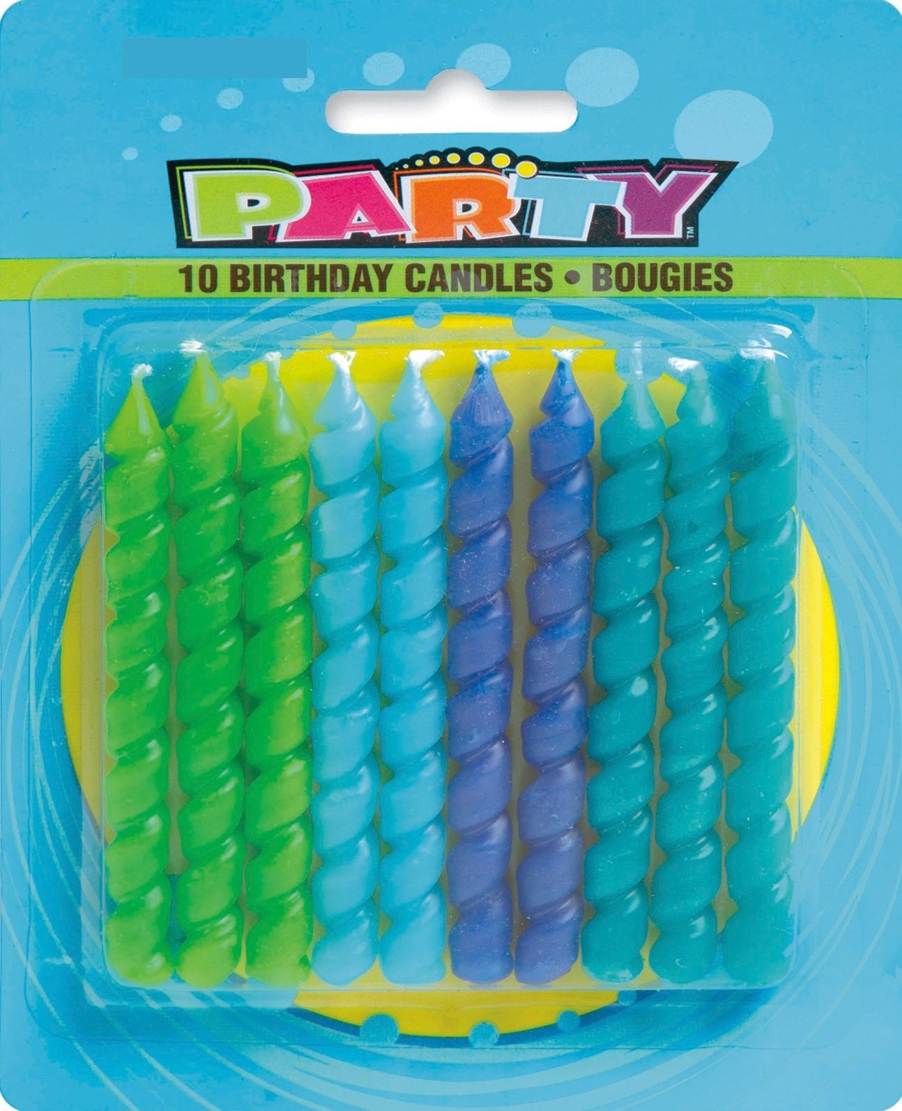 Blue & Green Spiral Party Candles - Stesha Party