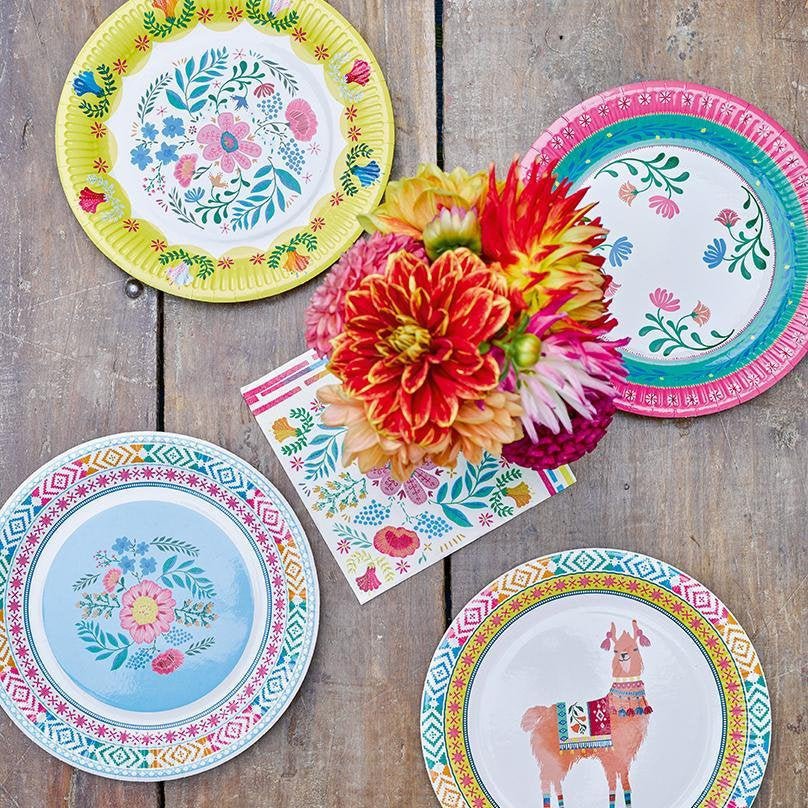 Boho Floral Plates - Stesha Party
