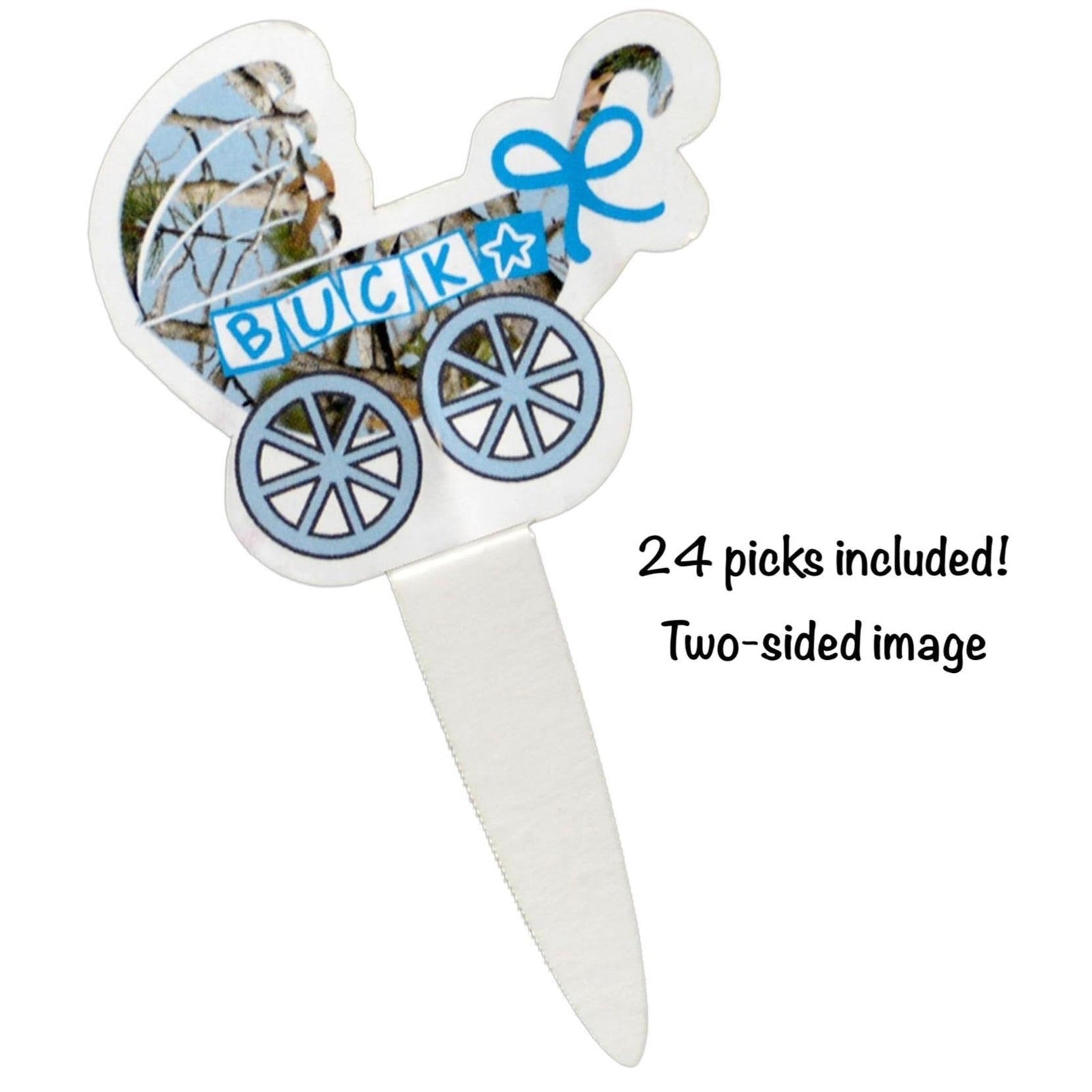 Buck Blue Cupcake Picks - Stesha Party