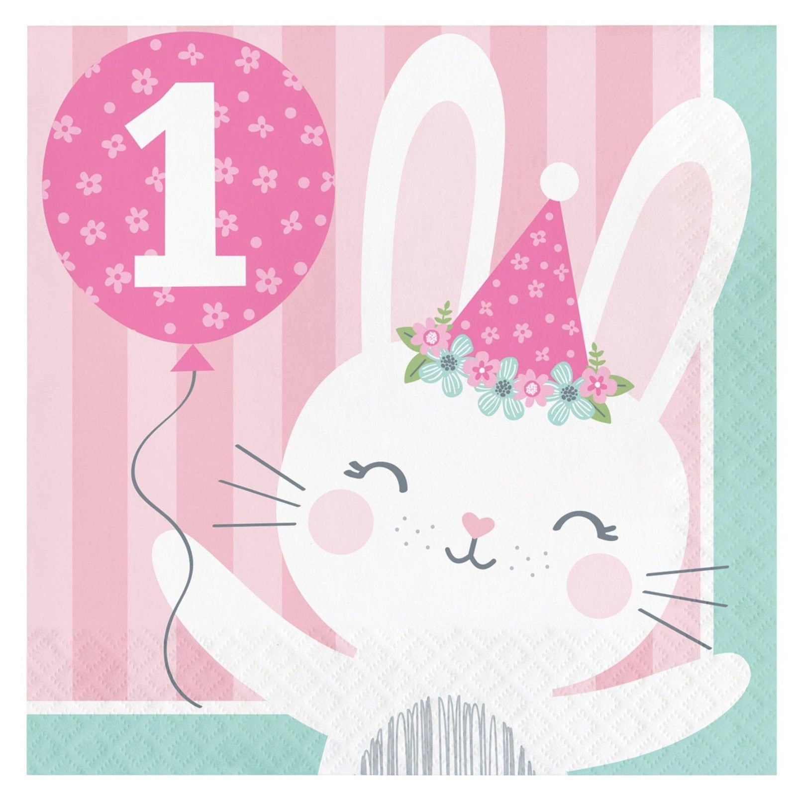 Bunny First Birthday Napkins - Stesha Party