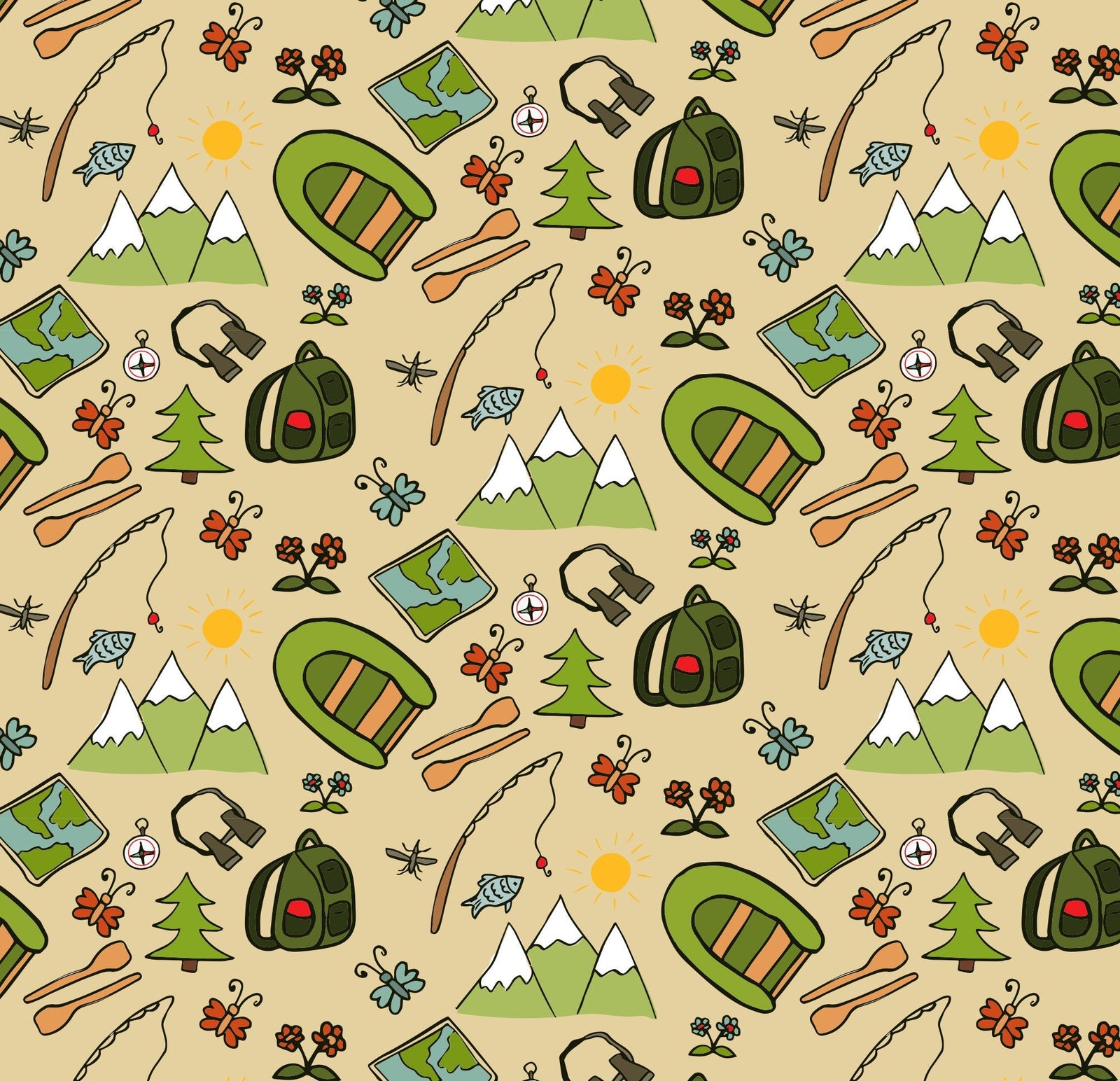 Camping Themed Gift Wrap - Stesha Party