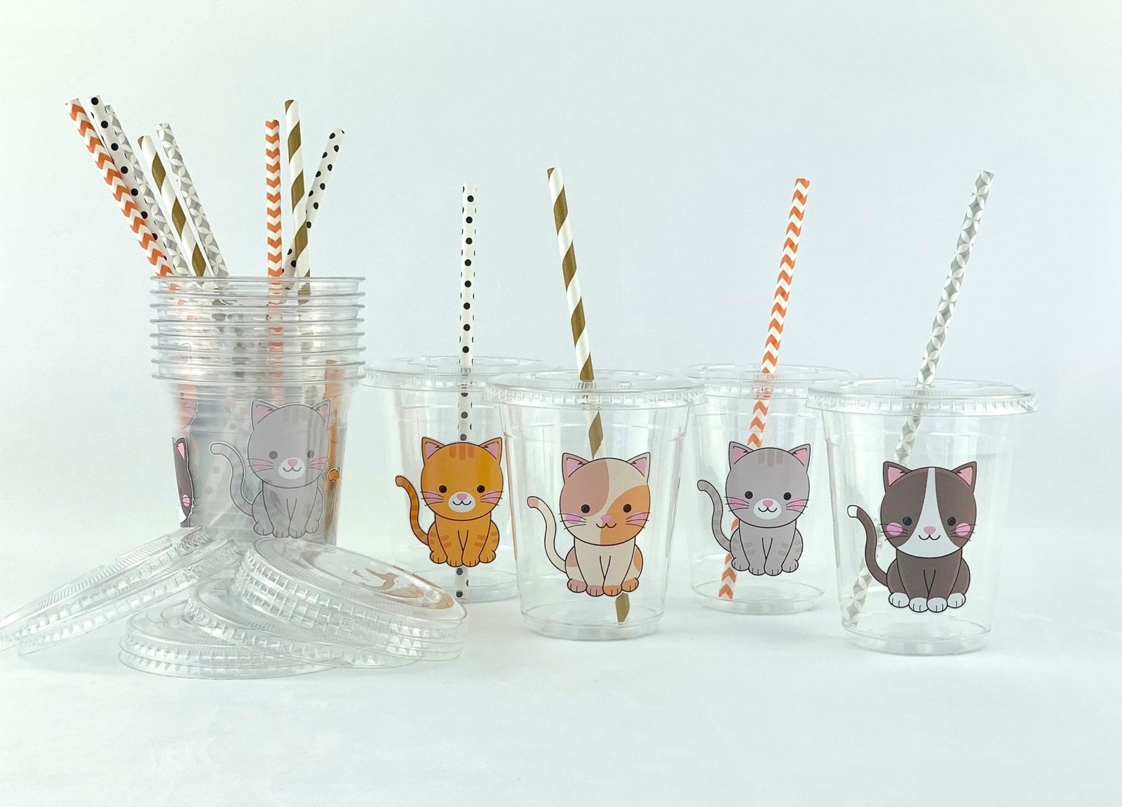 Cat Party Plastic Cups 12ct - Stesha Party